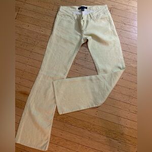 Pale Chartreuse Linen Pants by French Connection